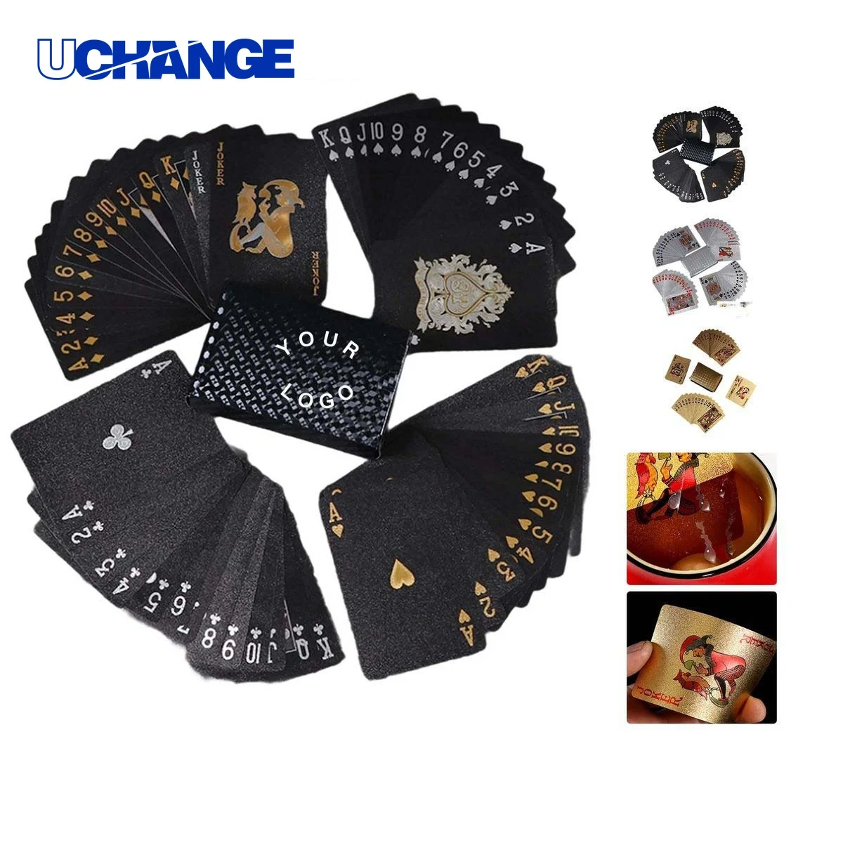 Gold Plastic Poker Playing Cards Deck 1