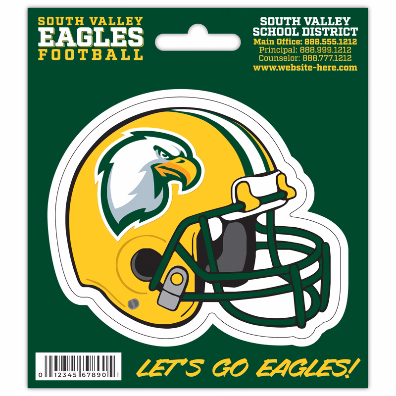 Magnet - 4.5x3.8125 Football Helmet Magnet Punch-Out Hanger (5.375" x 6") - 20 mil.