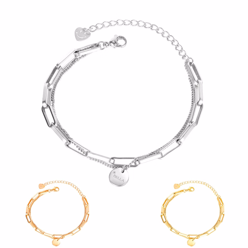 Stainless steel double-layer bracelet