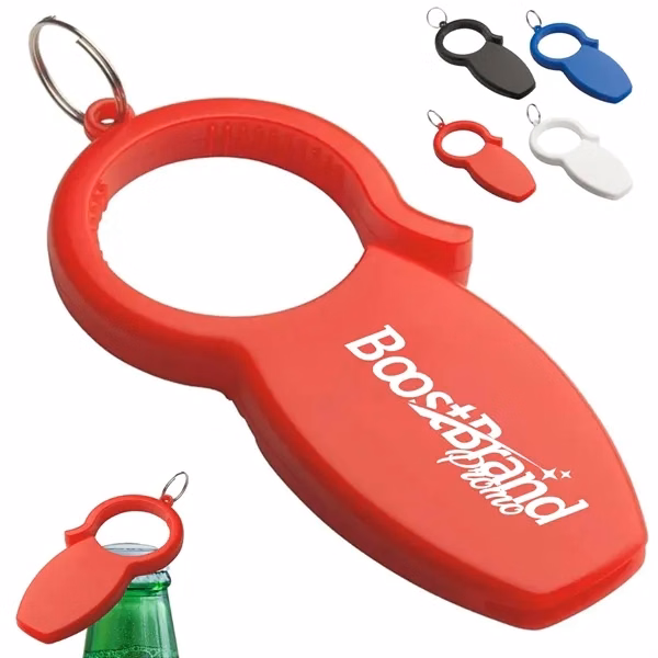 Custom Multi Function Bottle & Can Opener Keychain — Portable Beverage Utility Promo