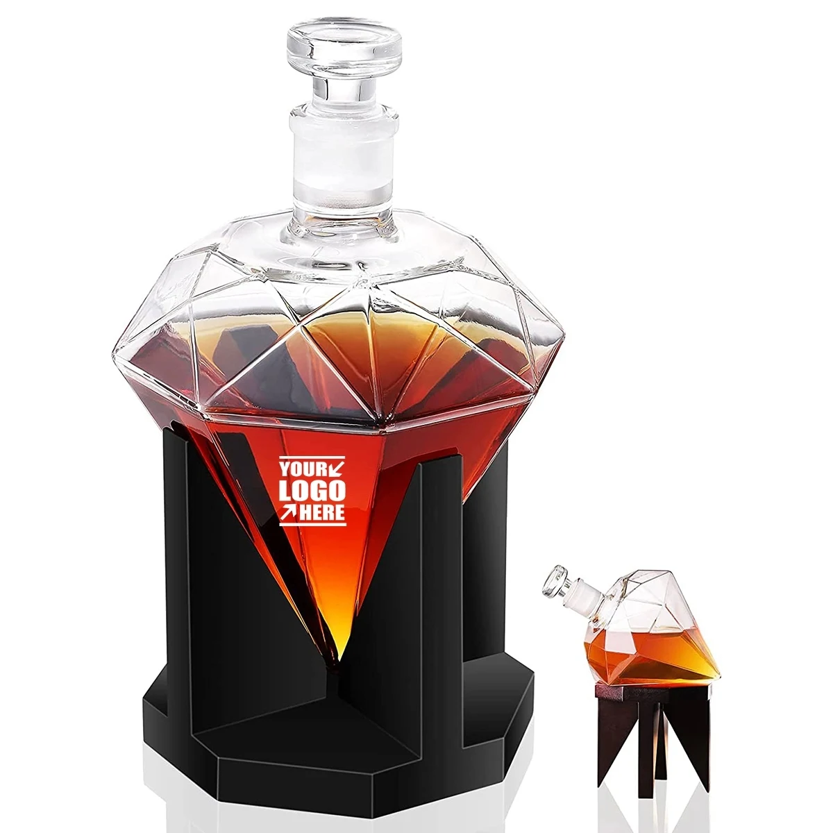Diamond Glass Whiskey Decanter 1