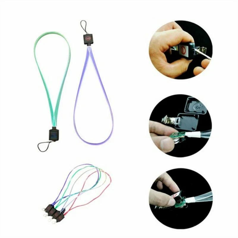 Light Up 3/8 '' Width Lanyard With Badge Clip 1