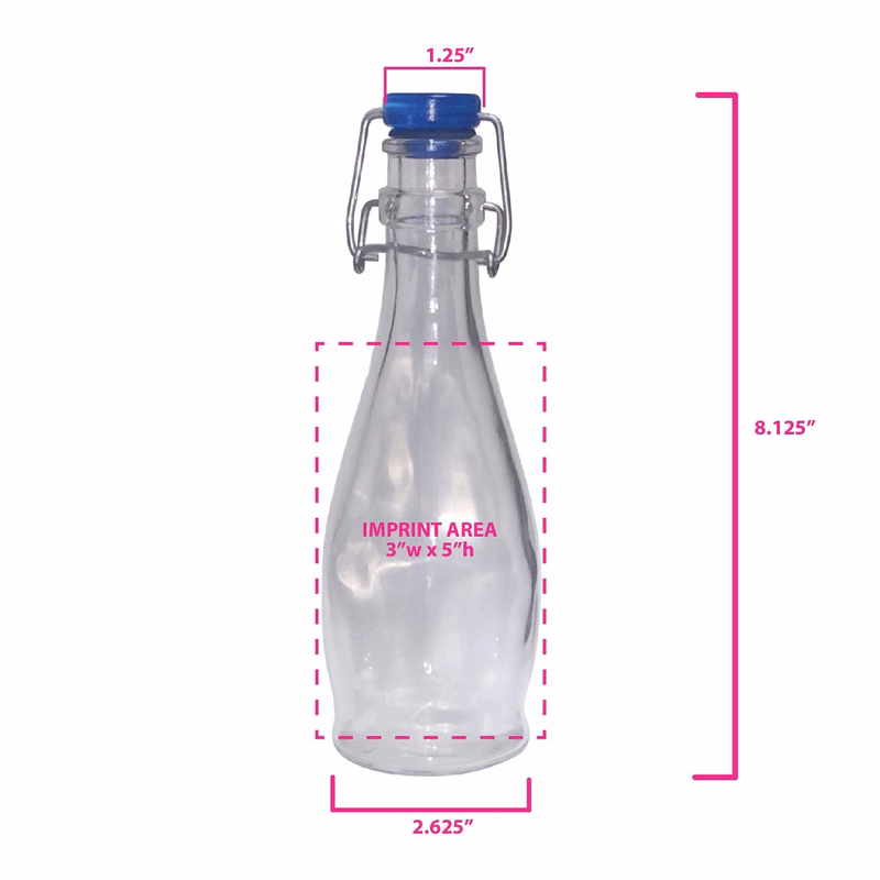Libbey 12 oz Clear Bottle with Flip-Top Wire Lid