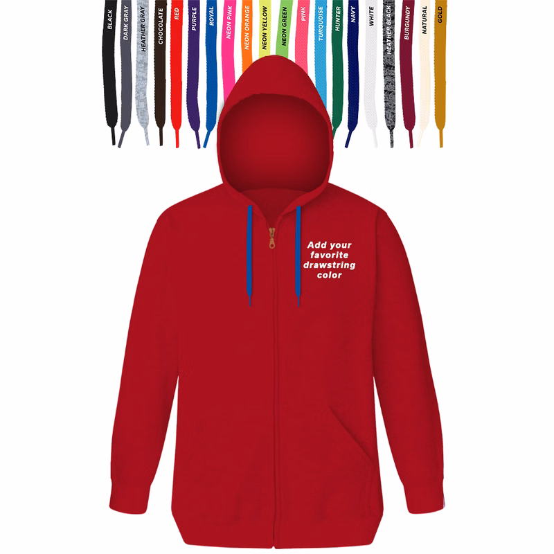 Custom Drawstring Zip Front Hoodie