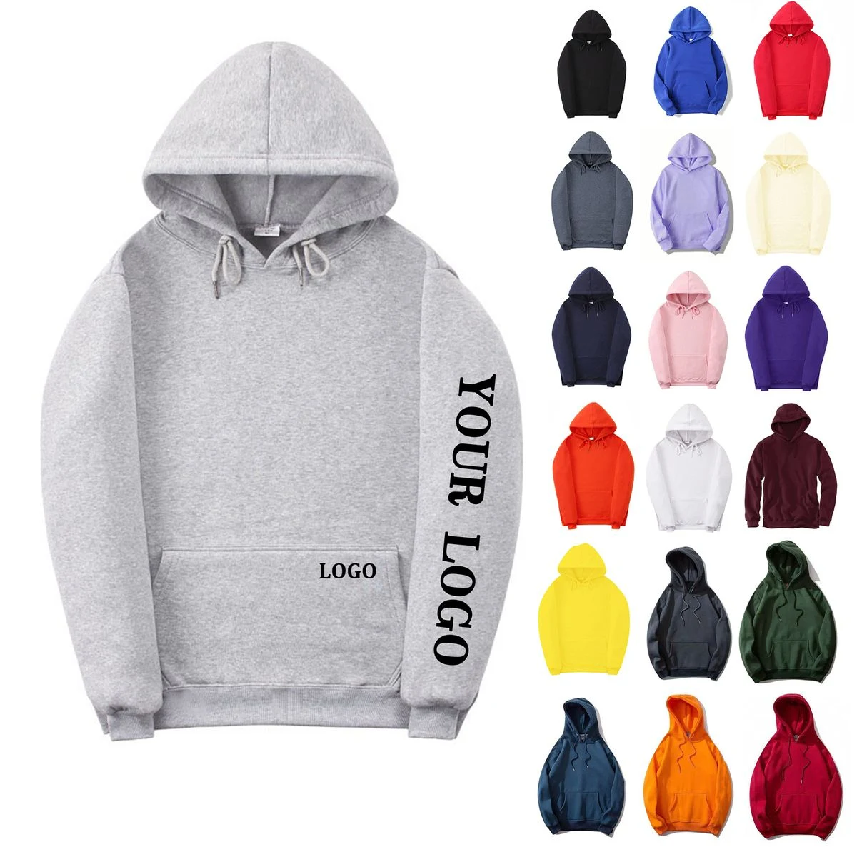 Men Hoodie Printed Casual Top, custom hoodie or sweatshirt with logo imprint 1
