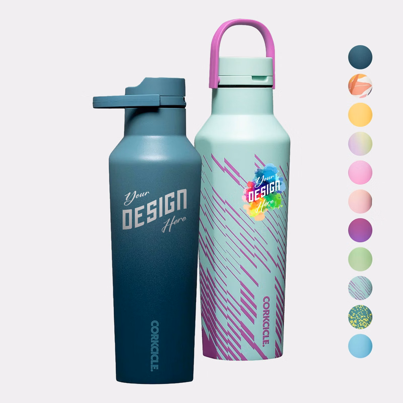 20 oz Corkcicle® Stainless Steel Triple Insulated Wide Mouth Colorblock Sport Canteen