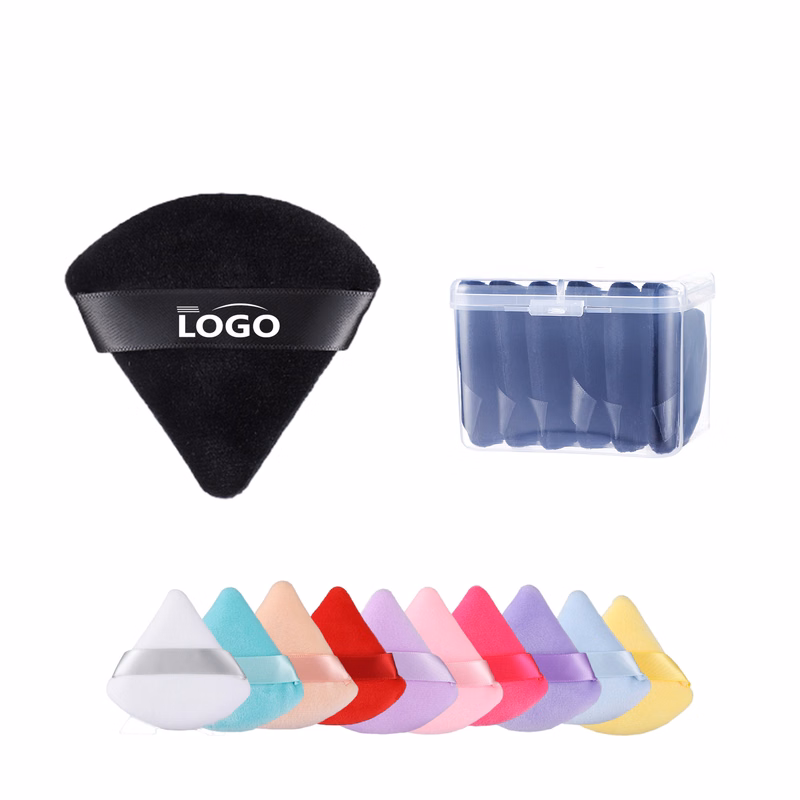 Triangle Powder 6PCS Puffs Soft Velour Makeup with Case
