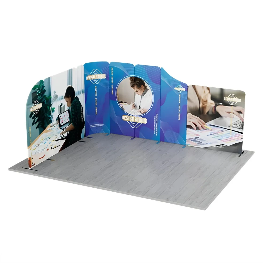 16.4x13ft Magnetic Modular Fabric Displays - L Shape 1
