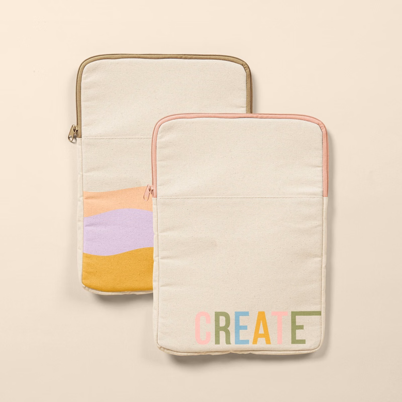 PORTRAIT LAPTOP SLEEVES - NATURAL CANVAS - SMALL - 13"