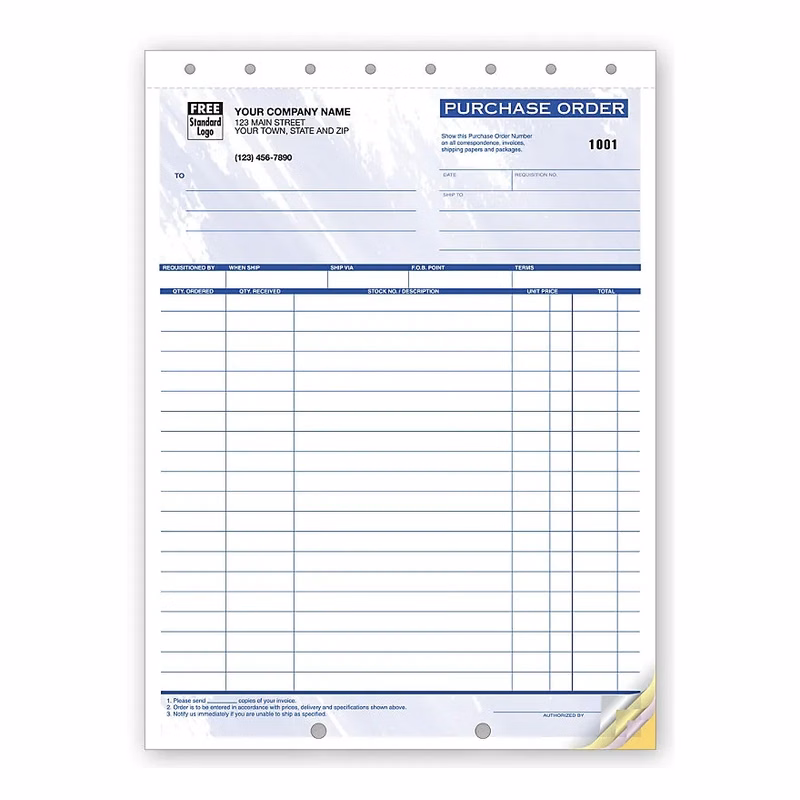 Purchase Orders, Large Format