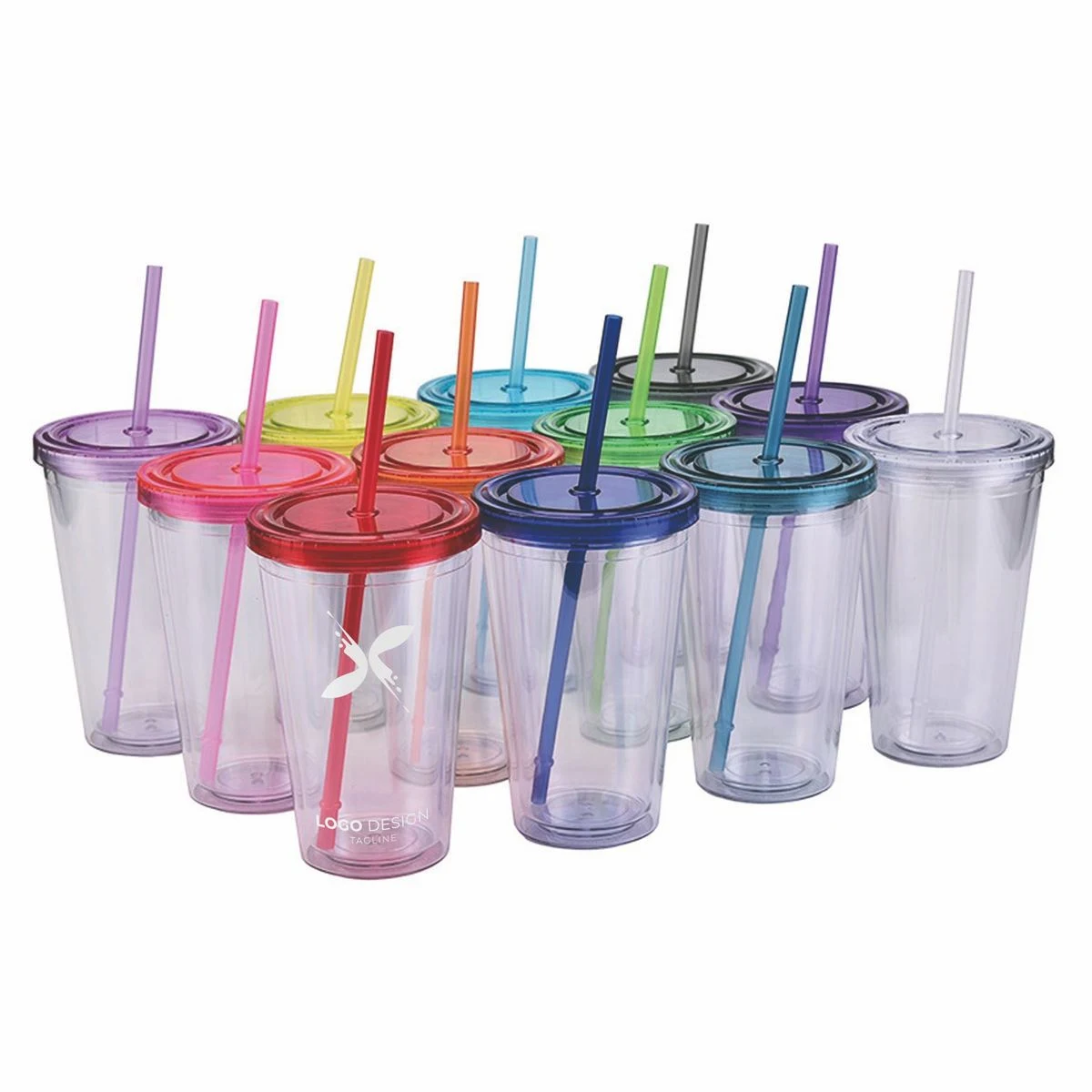 Double Wall Tumbler 16Oz with Reusable Straw Gifts For Party Favors, Birthday, School, Office 1