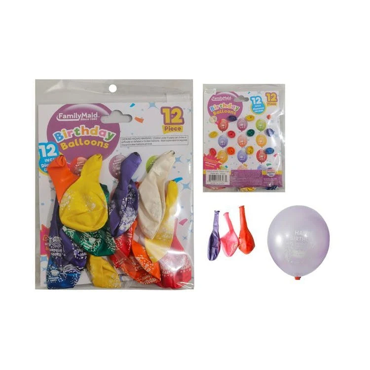 Happy Birthday Balloons - 12 Pack 12" 1