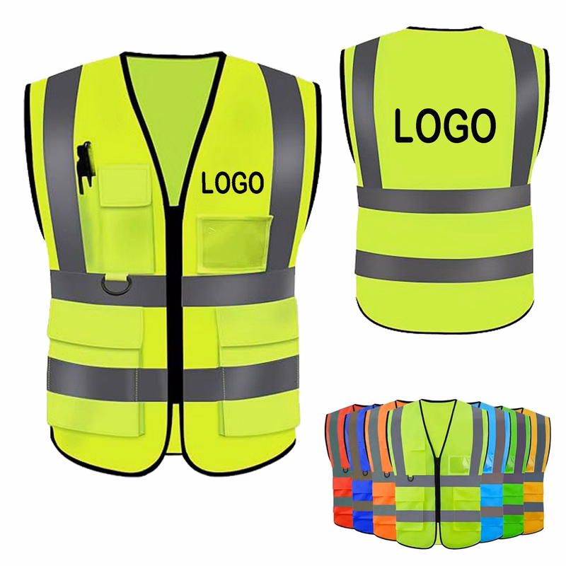 Reflective Safety Vest Multi-Pockets High Visibility