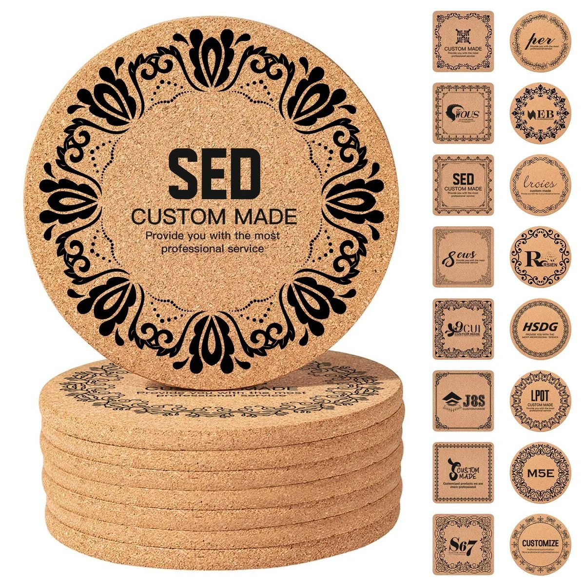 Round Cork Coasters 1