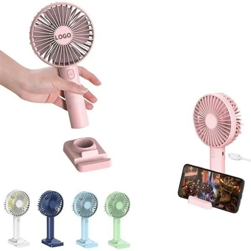 Round Handheld Fan with Phone Stand 1