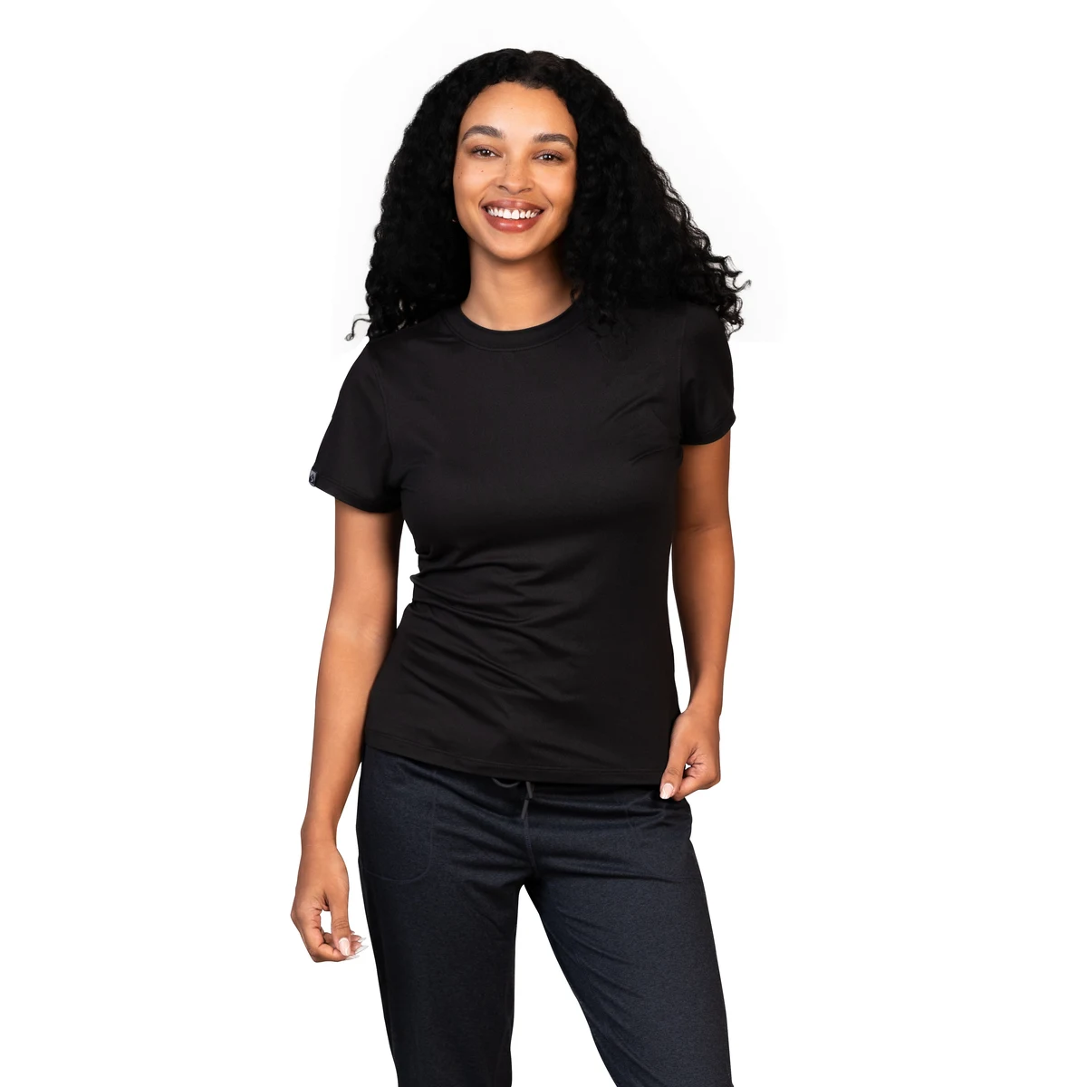 Storm Creek Women's Varsity High Stretch Fitted Short Sleeve T-shirt 1