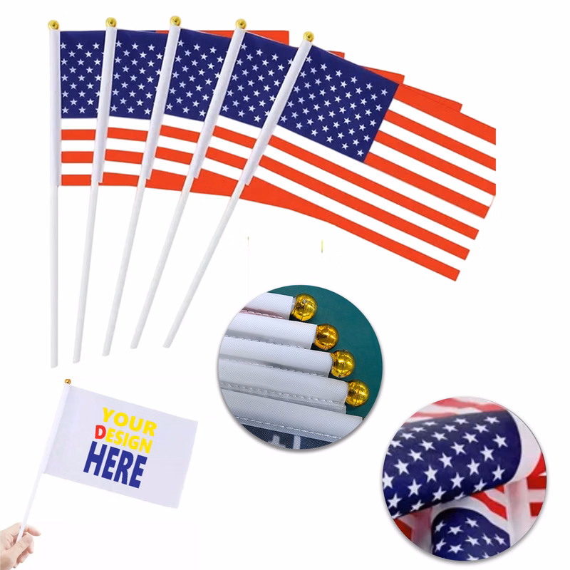 Custom Printed Polyester Hand Held Waving Flag