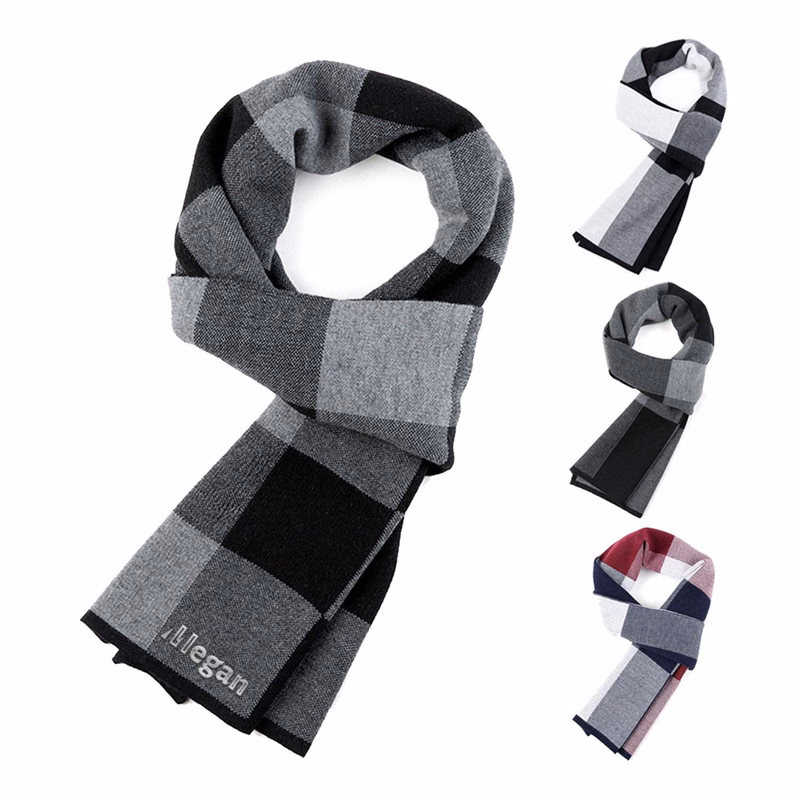 Autumn And Winter Fashion Warm Thick Men's Checkered Scarf