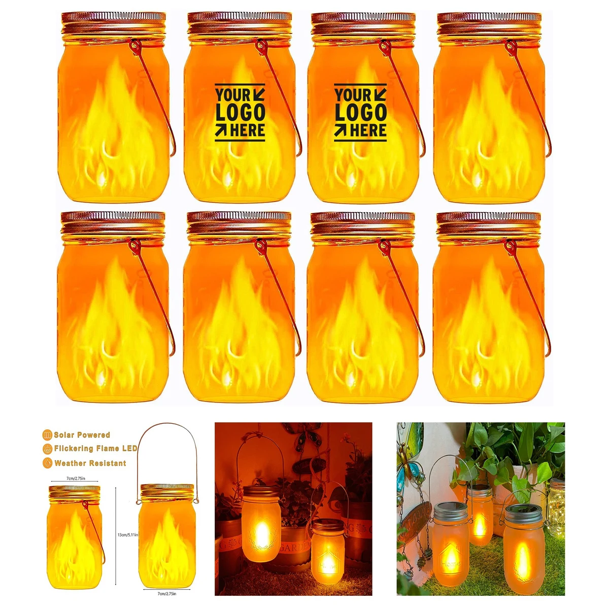 Wedding Decor Outdoor Patio Garden Hanging Solar Mason Jar Lantern Light 1