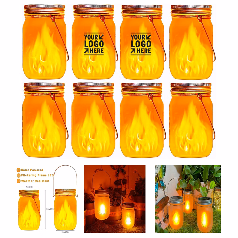Wedding Decor Outdoor Patio Garden Hanging Solar Mason Jar Lantern Light
