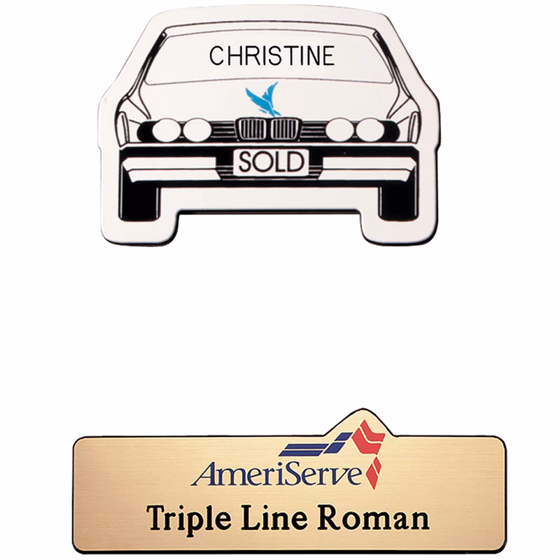 New Orleans Plastic Name Badge (Custom sized between 0 and 3 sq. in.)