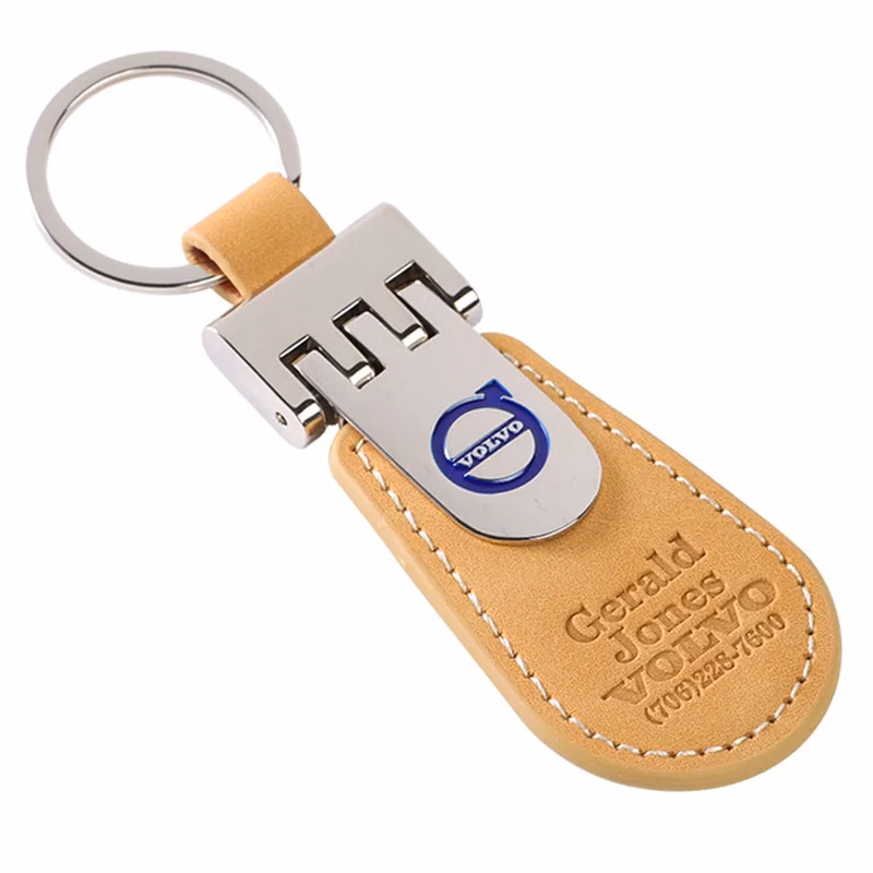 Royalty Tag Leather Keychain