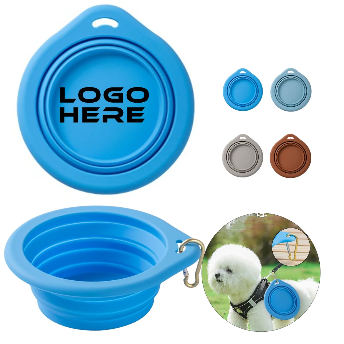 Silicone Custom Folding Dog Bowl 1