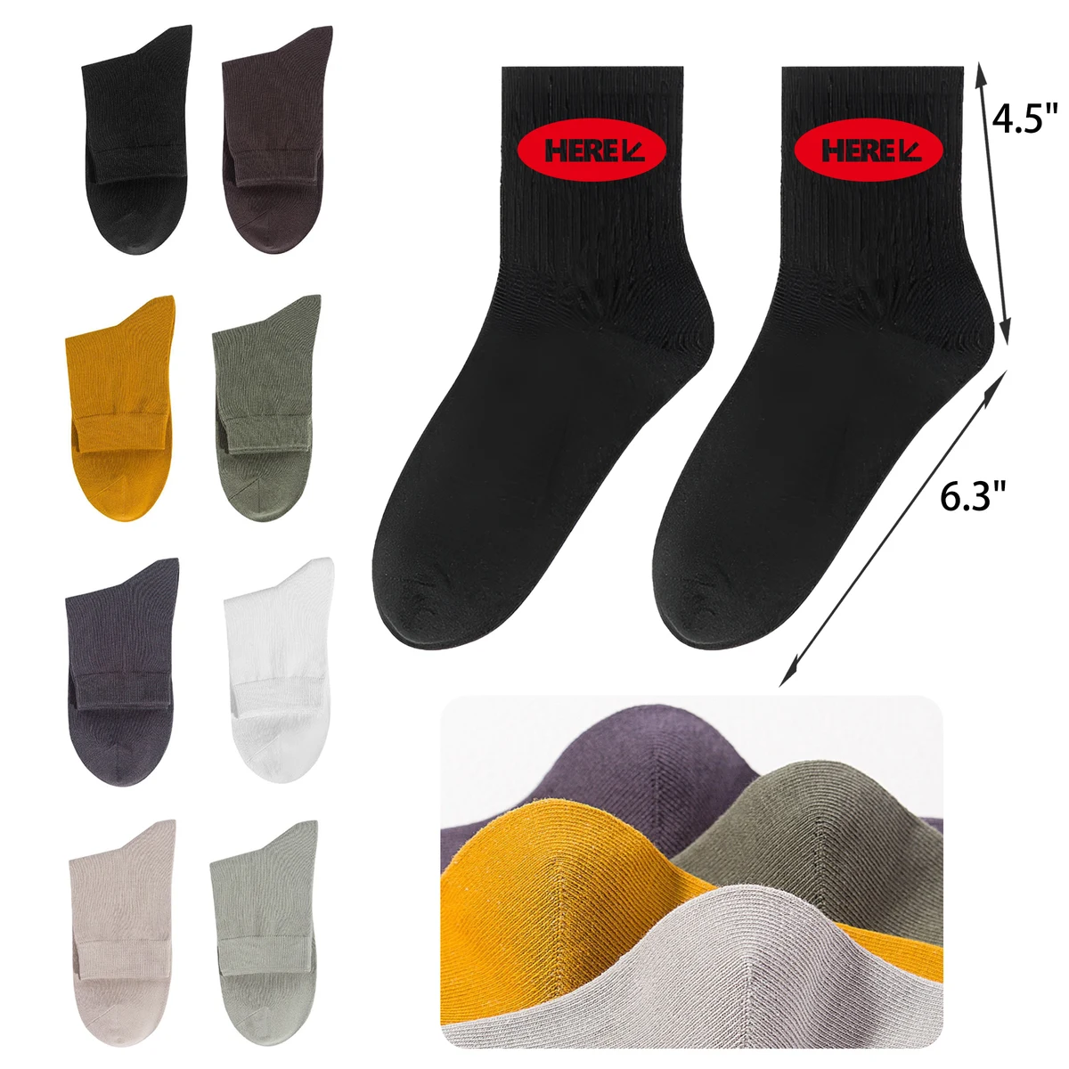 Stylish Solid Color Mid Tube Cotton Socks 1
