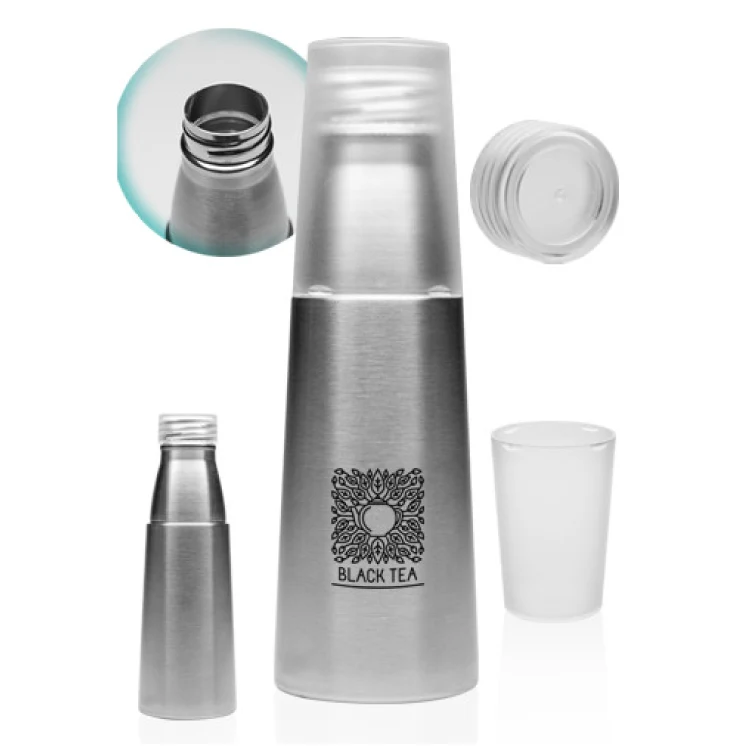 17 oz Stainless Steel Water Bottle with Cup 1