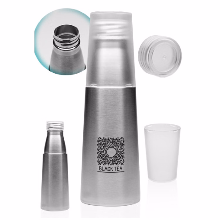 17 oz Stainless Steel Water Bottle with Cup