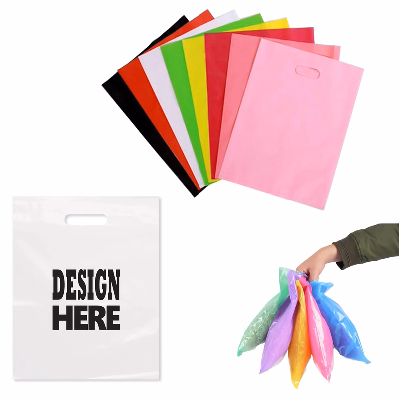 MOQ 100 Pcs Die-Cut Handle Plastic Bag