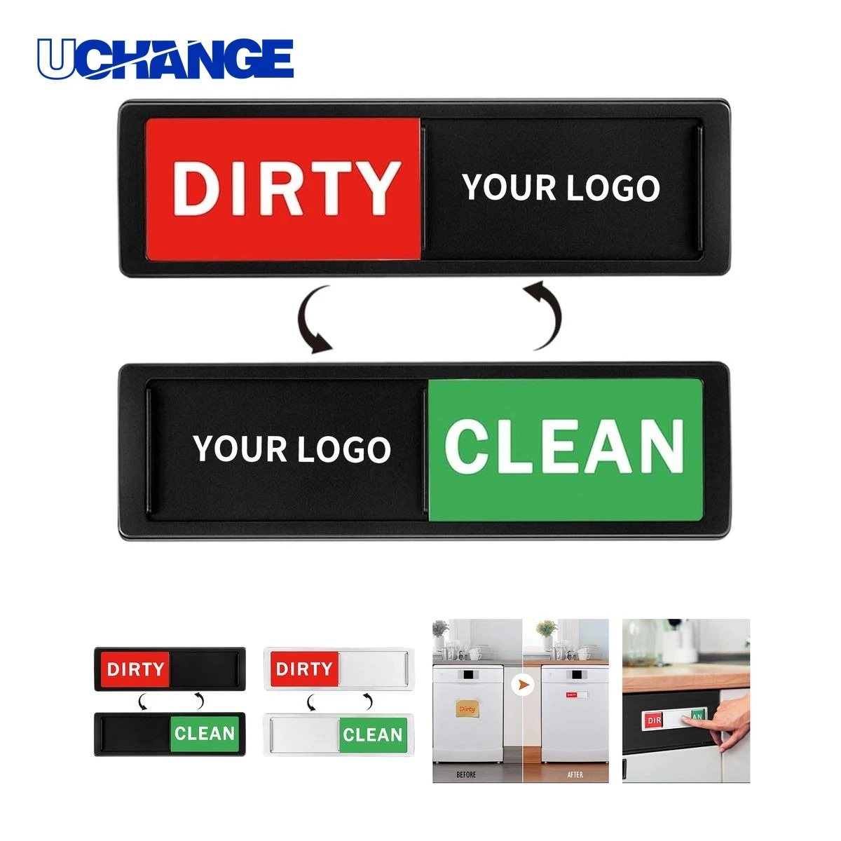 Magnetic Dishwasher Indicator Sign with Slider 1