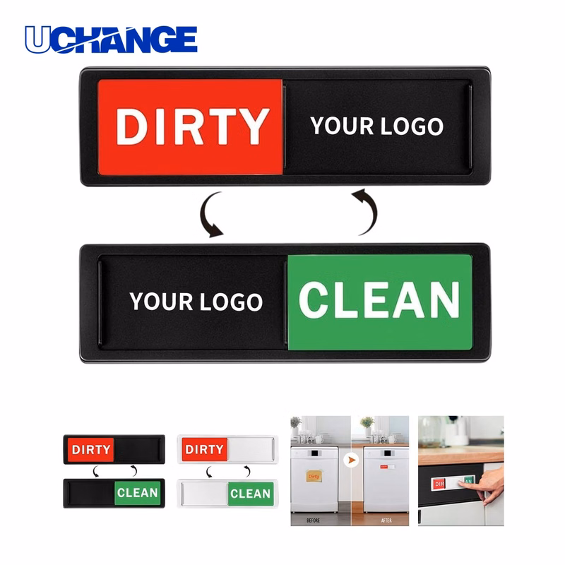 Magnetic Dishwasher Indicator Sign with Slider