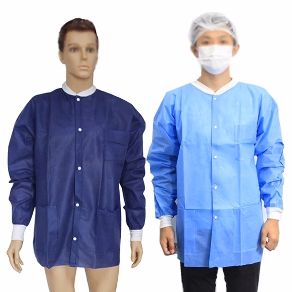 Short Disposable SMS Nonwoven Lab Coat