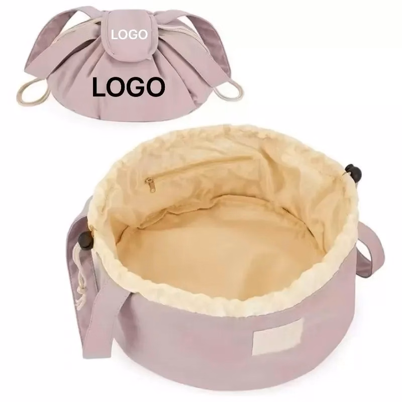 Barrel Drawstring Makeup Bag