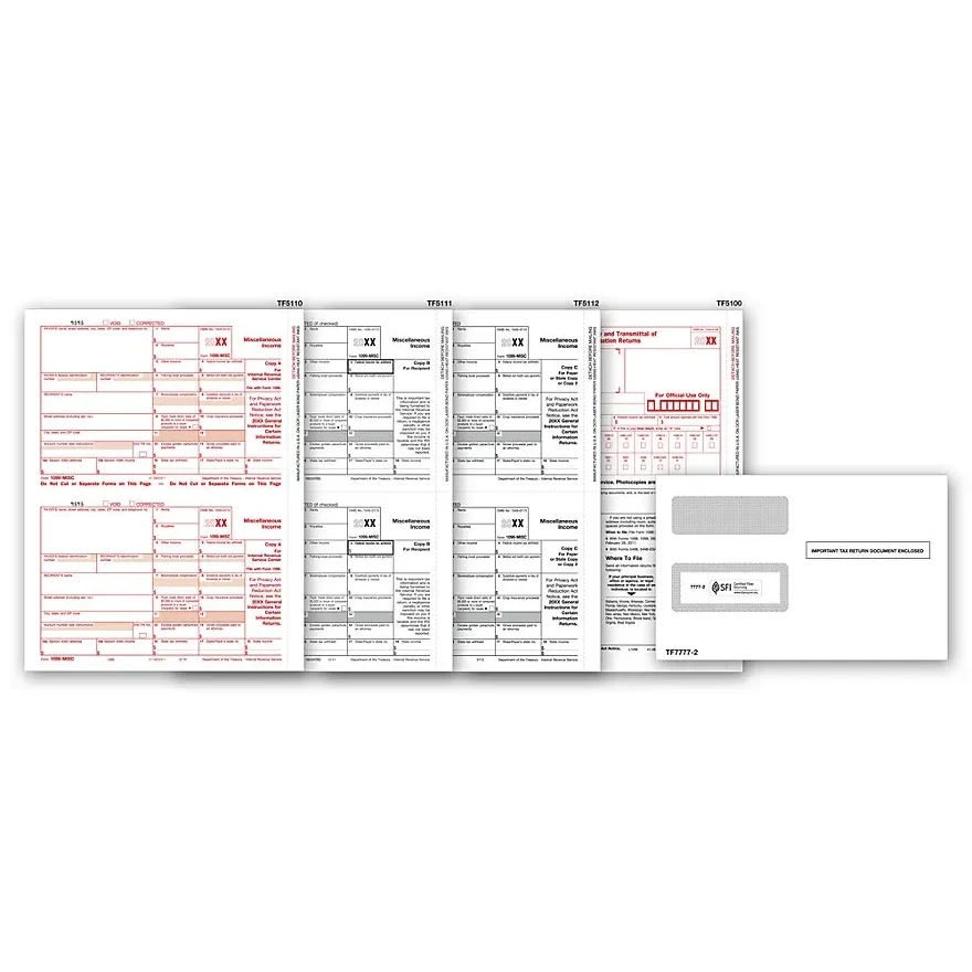 1099-MISC Income Set & Envelope Kit, 4-part - 50 sets/pk 1