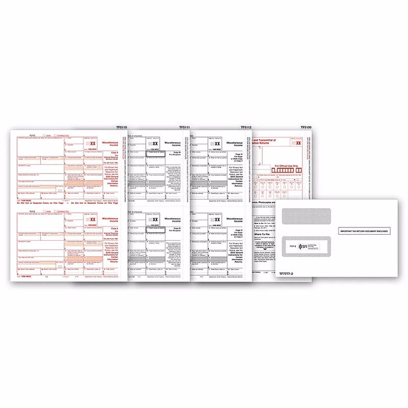 1099-MISC Income Set & Envelope Kit, 4-part - 50 sets/pk