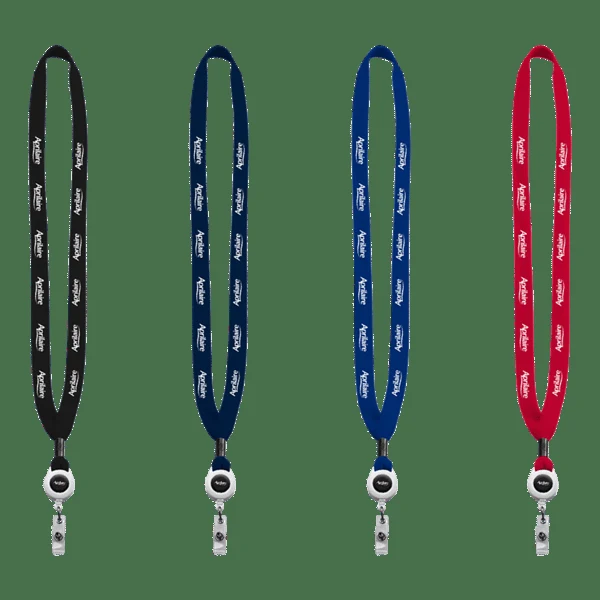 5/8" New Polyester "Shoelace" Lanyard with Retractable Badge Reel 1