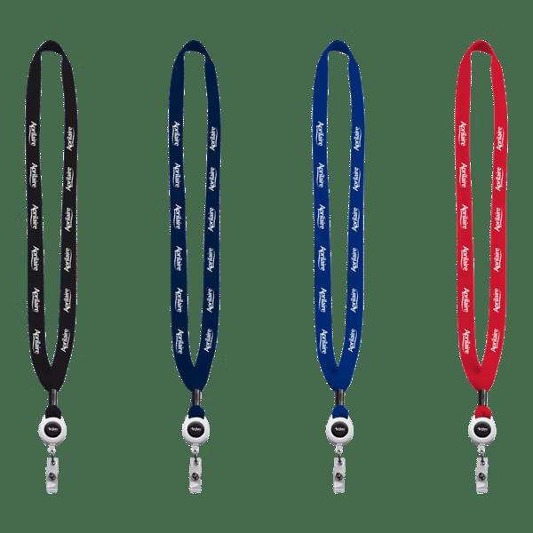 5/8" New Polyester "Shoelace" Lanyard with Retractable Badge Reel