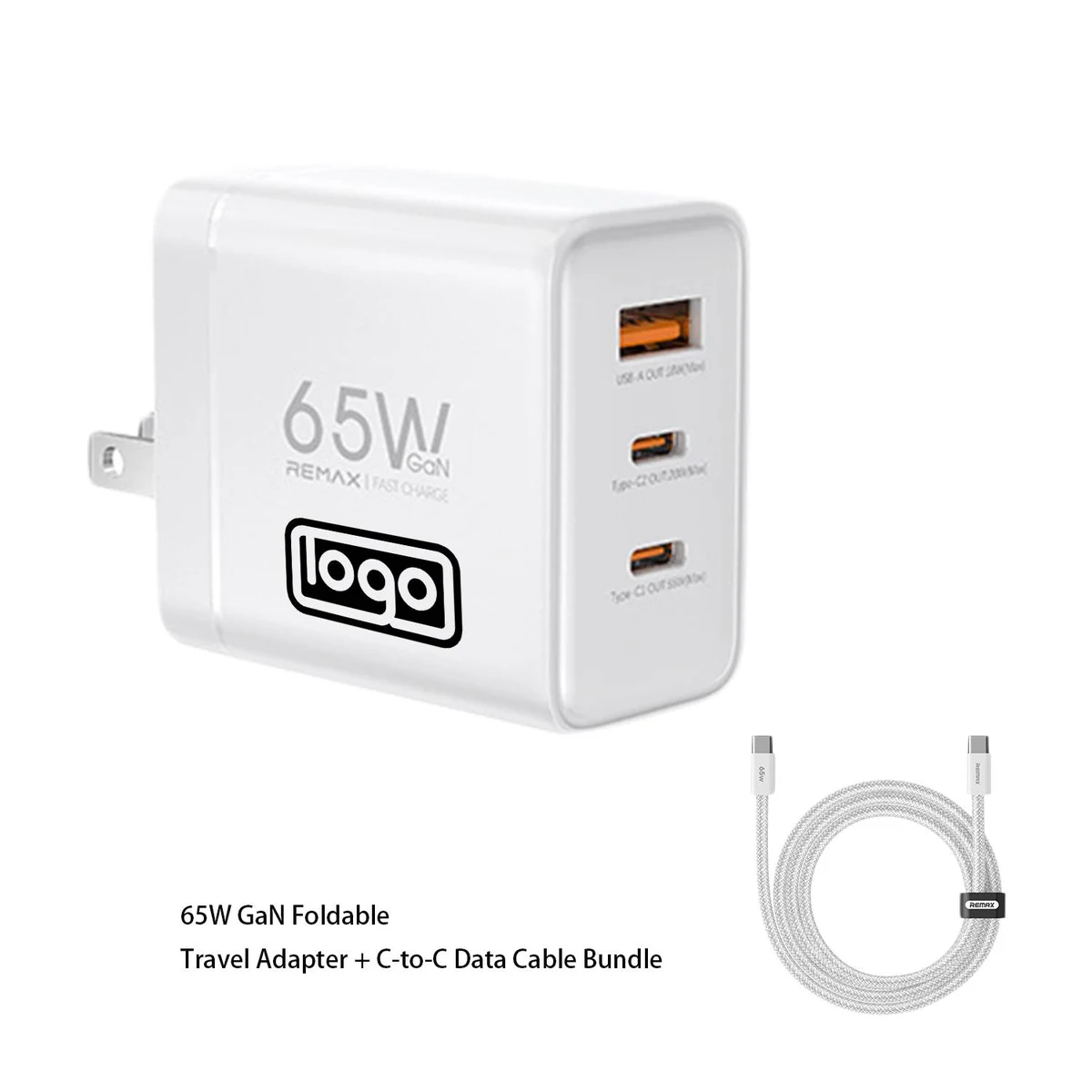 65W GaN Travel Charger with Cable 1