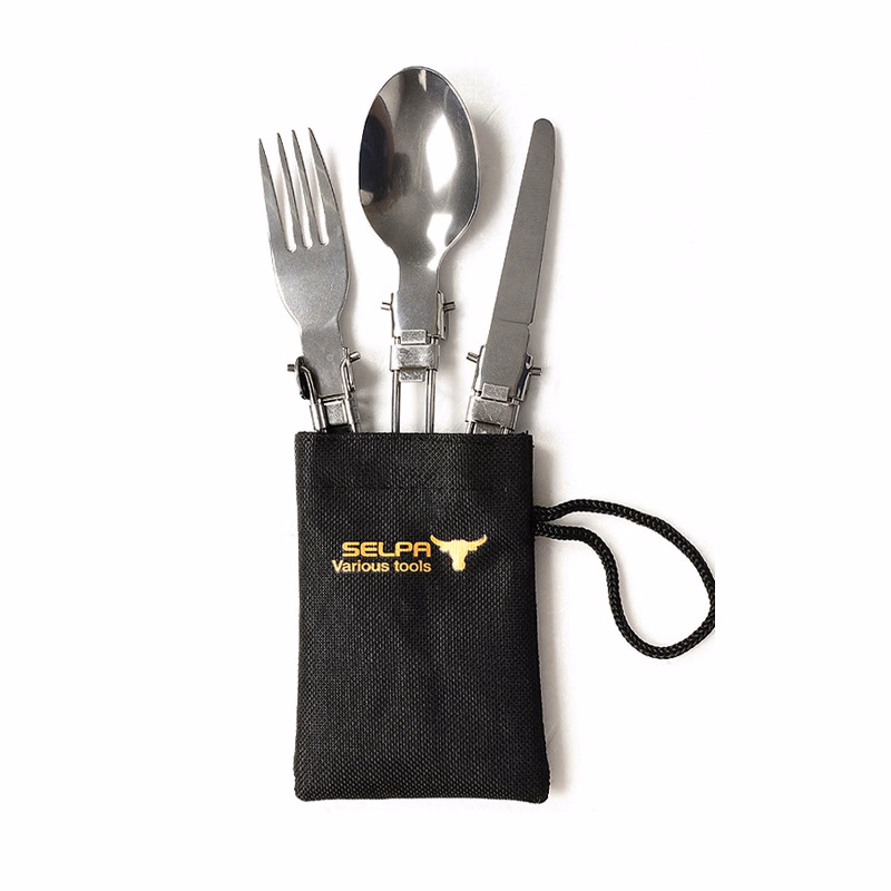 Folding Camping Flatware Sets Spoon Fork Knife