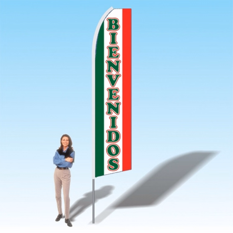 15FT Welcome Red and Green Advertising Banner Flag