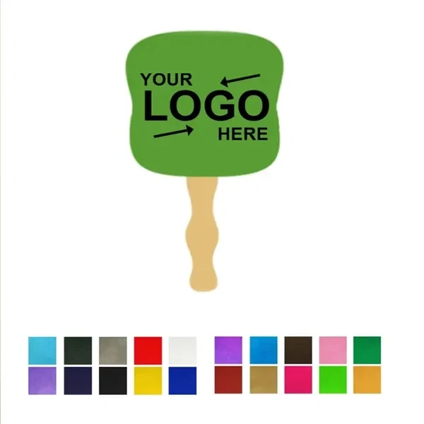 Custom Full-Color Paper Hand Fan with Wooden Handle 7.87 — Summer Promotion 1