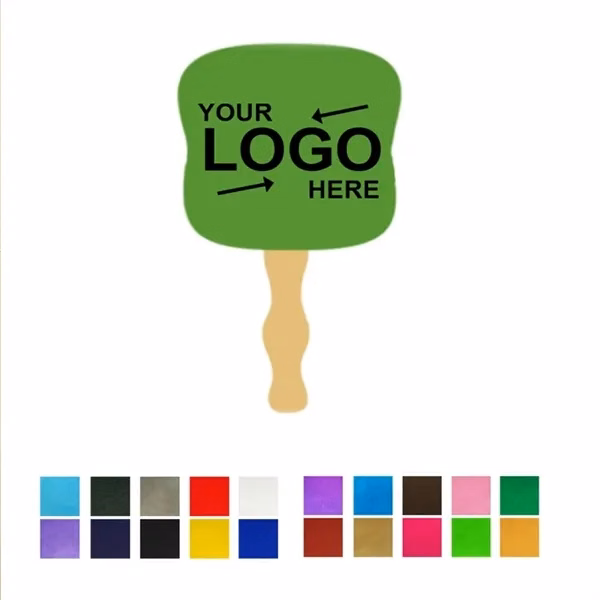 Custom Full-Color Paper Hand Fan with Wooden Handle 7.87 — Summer Promotion