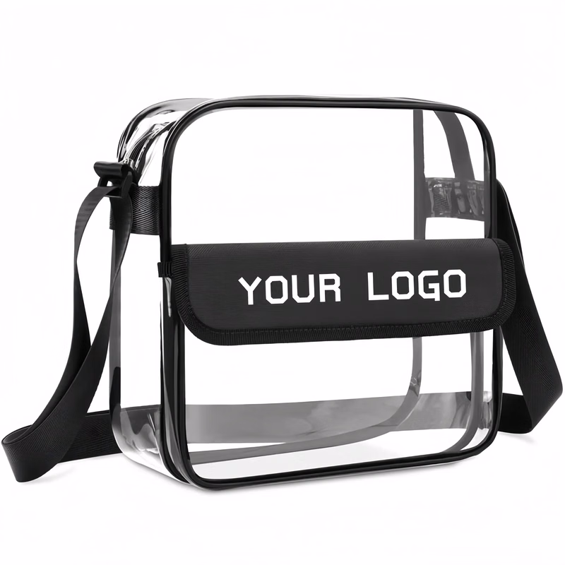 PVC Large Clear Crossbody Bag with Adjustable Strap