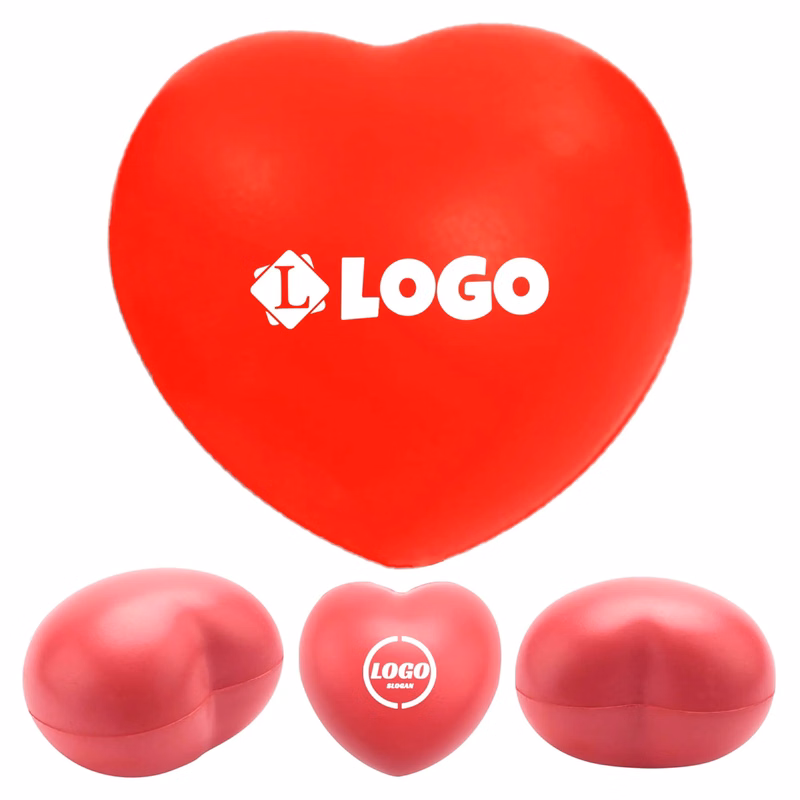 MOQ 100 Soft PU Heart Shaped Stress Relief Ball