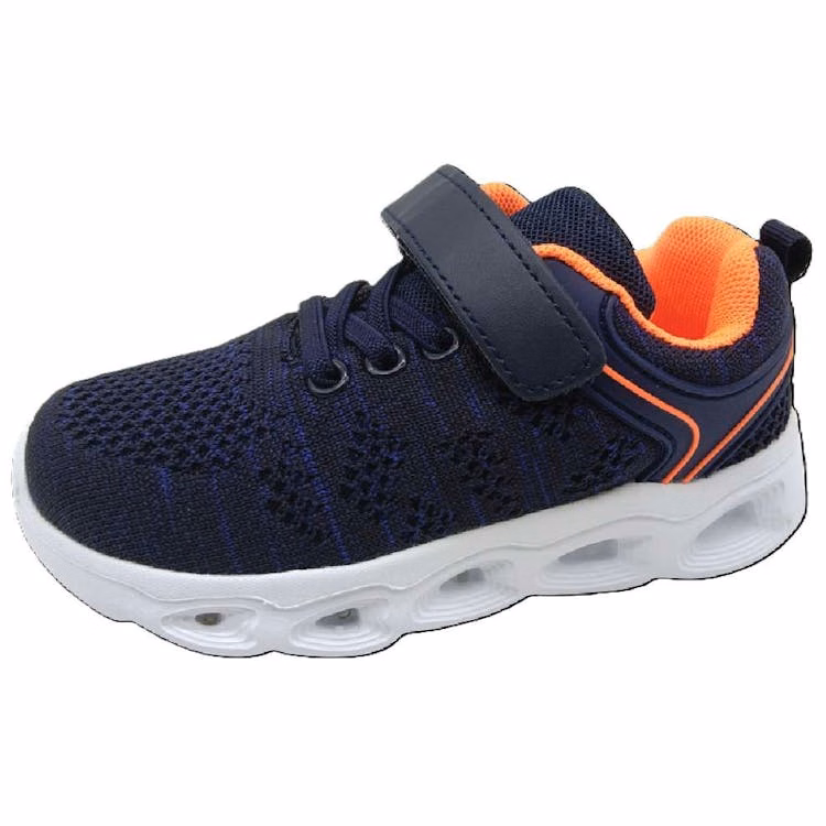 Boys Flymesh Blinking Lights Sneakers - Size 7-1 Navy