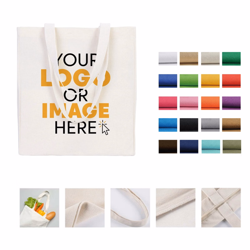 Convention Natural Canvas Tote Bags With Shoulder Strap