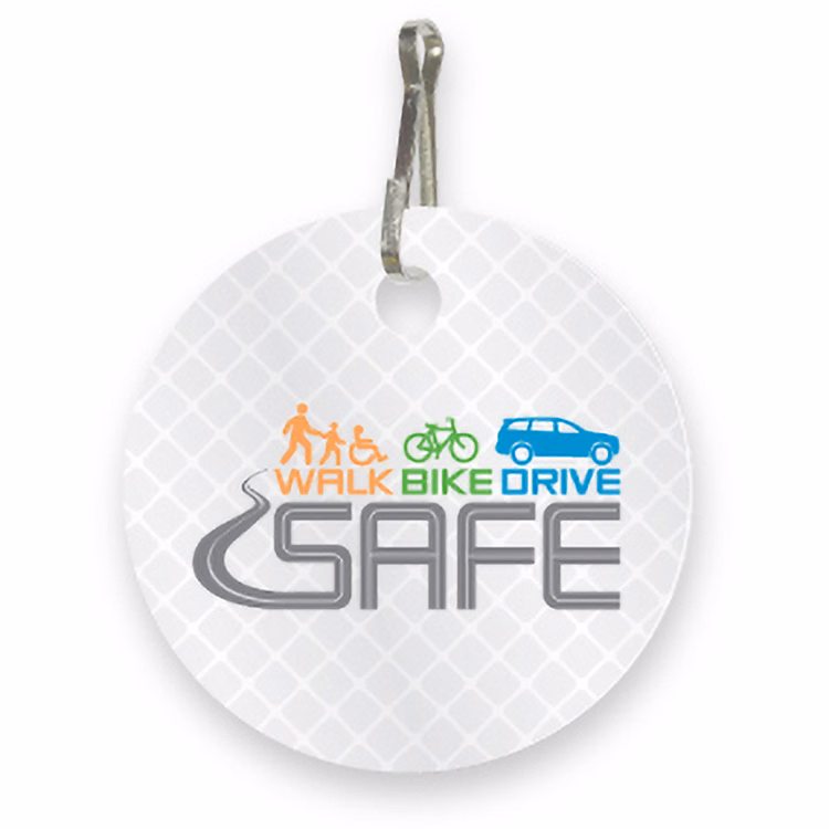 Ultra Reflective White Bag Tag Circle shape 2" dia. Digital High resolution Full colour