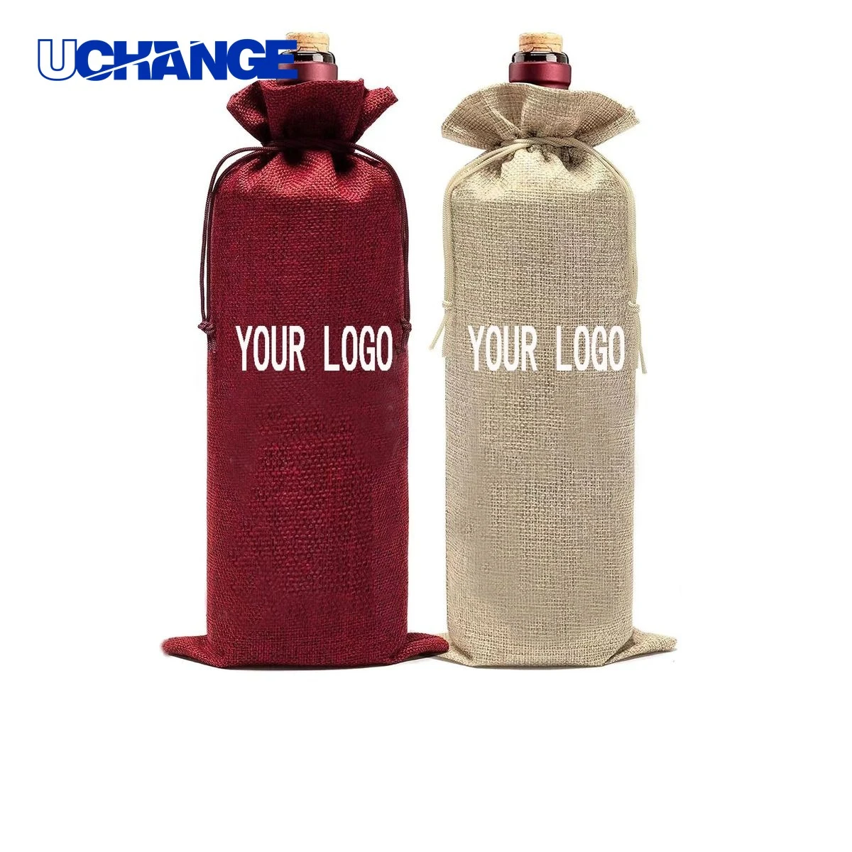 Burlap Wine Gift Bag 1